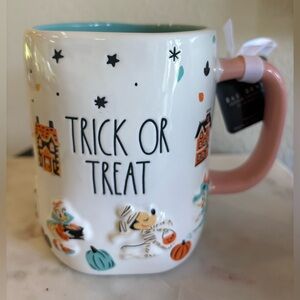 Rae Dunn Trick or Treat Mug - White and Pink